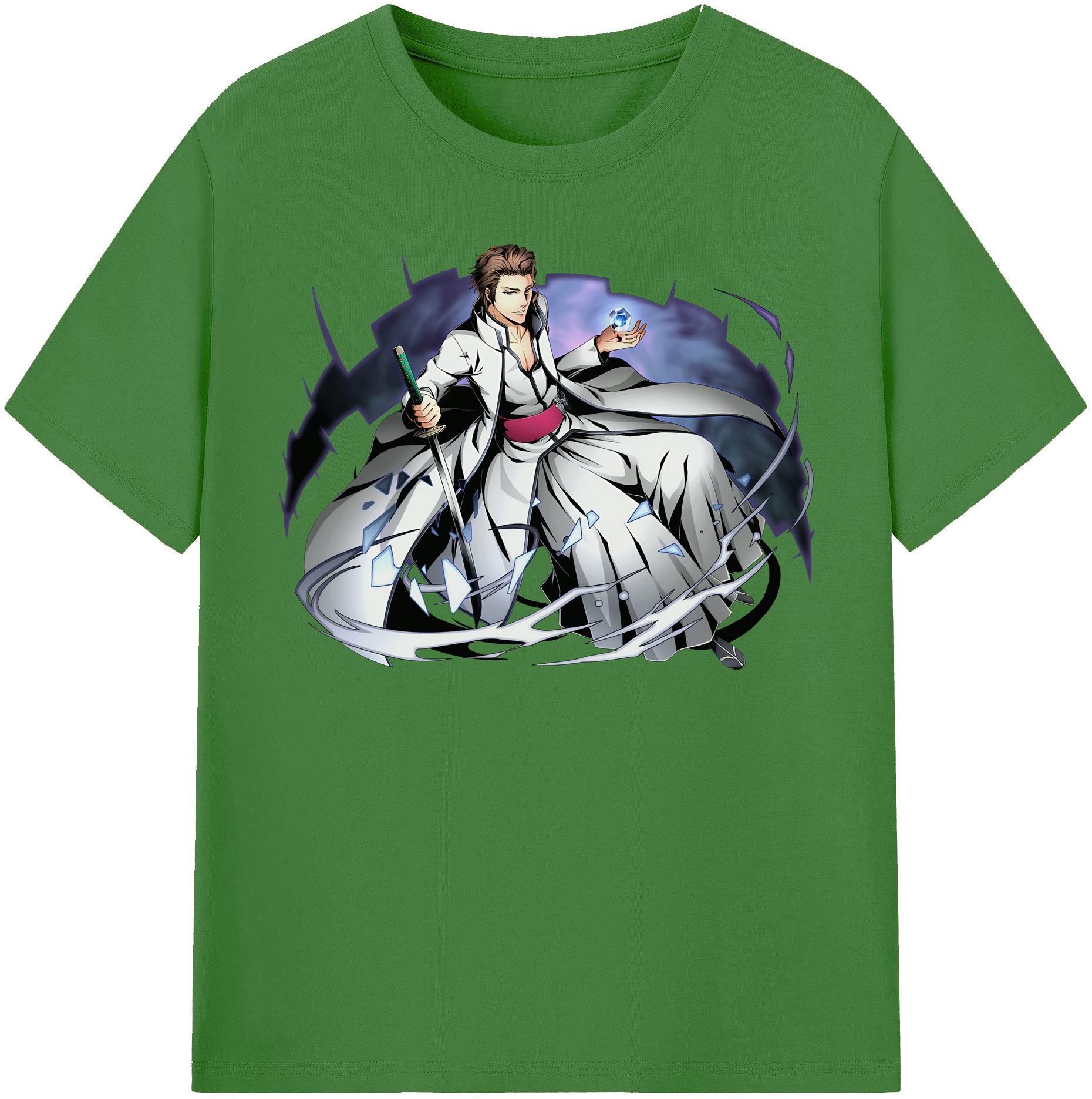 （画像用） ブリーチ 藍染 惣右介（あいぜん そうすけ） BLEACH Aizen Sousuke レディースカジュアルプリントTシャツ（綿100％）